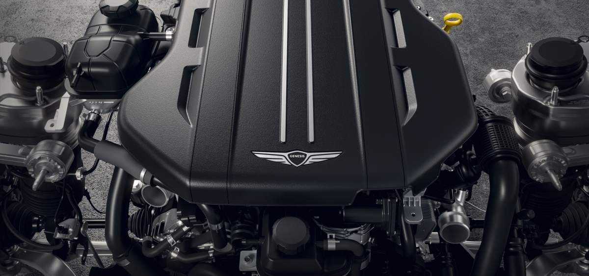 Hyundai G90, 3,5-ЛИТРОВЫЙ БЕНЗИНОВЫЙ ТУРБОДВИГАТЕЛЬ С ЭЛЕКТРИЧЕСКИМ НАГНЕТАТЕЛЕМ 48 В.